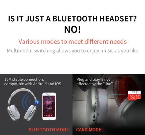 Casque sans fil Bluetooth stéréo
